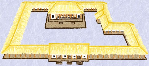 二里头一号宫殿复原图